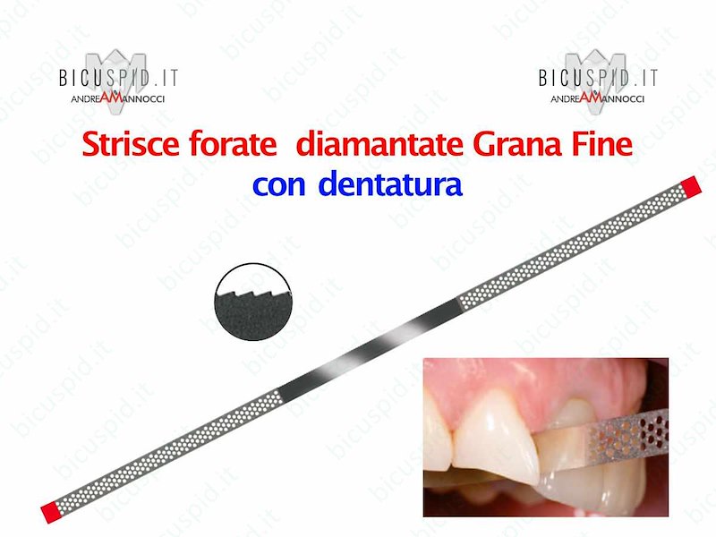 Strisce diamantate forate con  dentatura
