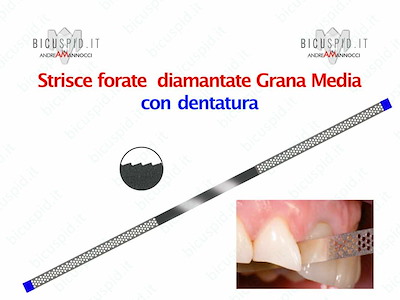 Strisce diamantate forate con  dentatura