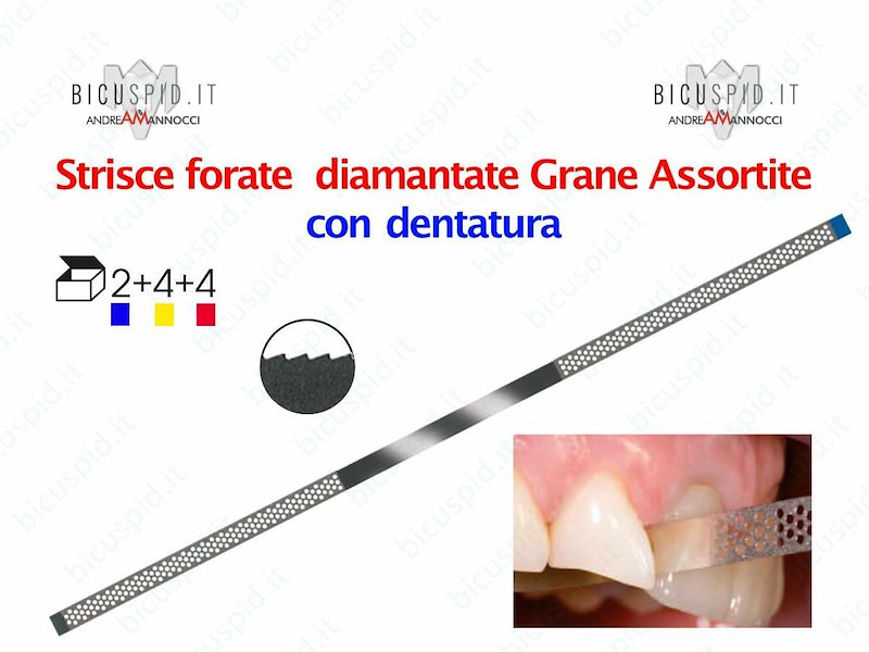 Strisce diamantate forate con  dentatura