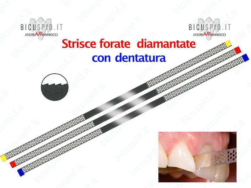 Strisce diamantate forate con  dentatura