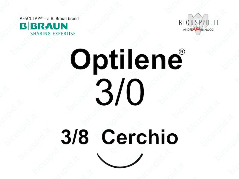 Optilene 3/0 - 3/8 di Cerchio - Suture chirurgiche Monofilamento non Assorbibile in Polipropilene e Polietilene