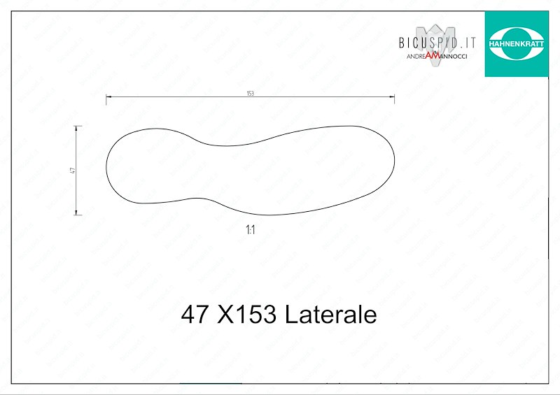 6300X9 Specchio Laterale senza manico Hahnenkratt FS Rhodium- due facce 
