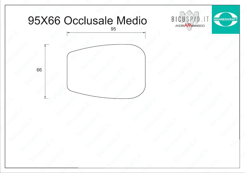 6300X5 Specchio senza manico Hahnenkratt FS Rhodium - due facce - occlusale medio