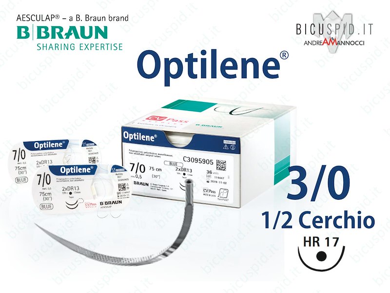 Optilene 3/0 - 1/2 Cerchio - Suture Chirurgiche Monofilamento in Polipropilene e Polietilene  BBraun 
