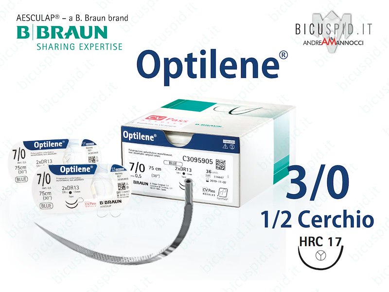 Optilene 3/0 - 1/2 Cerchio - Suture Chirurgiche Monofilamento in Polipropilene e Polietilene  BBraun 