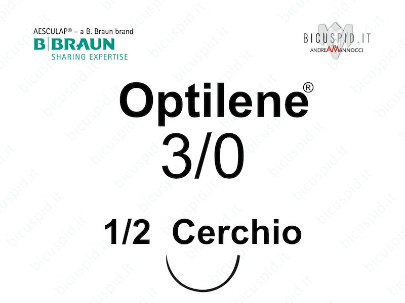 Optilene 3/0 - 1/2 Cerchio - Suture Chirurgiche Monofilamento in Polipropilene e Polietilene