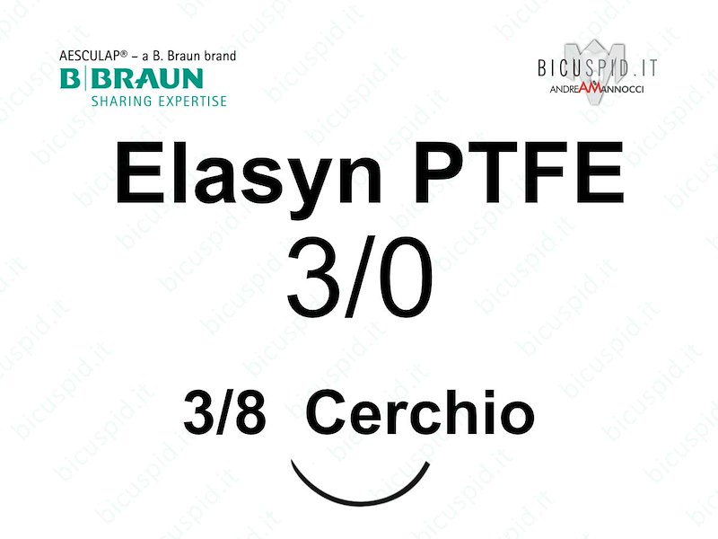 Elasyn 3/0 - 3/8 di cerchio Suture Chirurgiche in PTFE Monofilamento BBraun