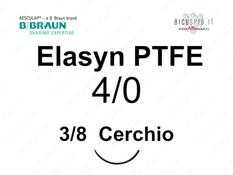 Elasyn 4/0 - 3/8 di cerchio Suture Chirurgiche in PTFE Monofilamento BBraun