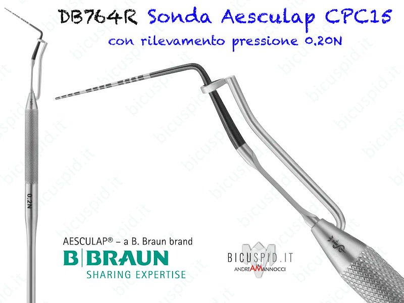 DB764R Sonda millimetrata CPC15  Aesculap con rilevamento a 0.20 Newton
