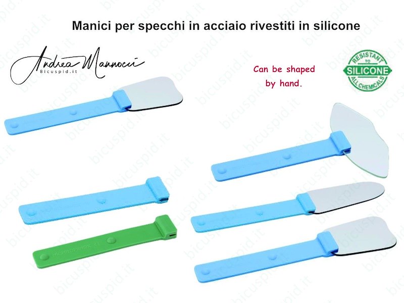 Manico per specchi per la fotografia odontoiatrica in acciao rivestiti in silicone - modellabili- Codice 190796