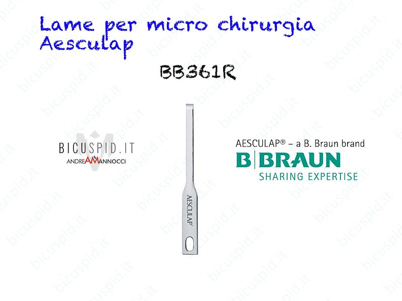 LAME BEAVER MICROCHIRURGIA PER BISTURI - AESCULAP BBRAUN - Codice BB361R - Conf. da 10 lame