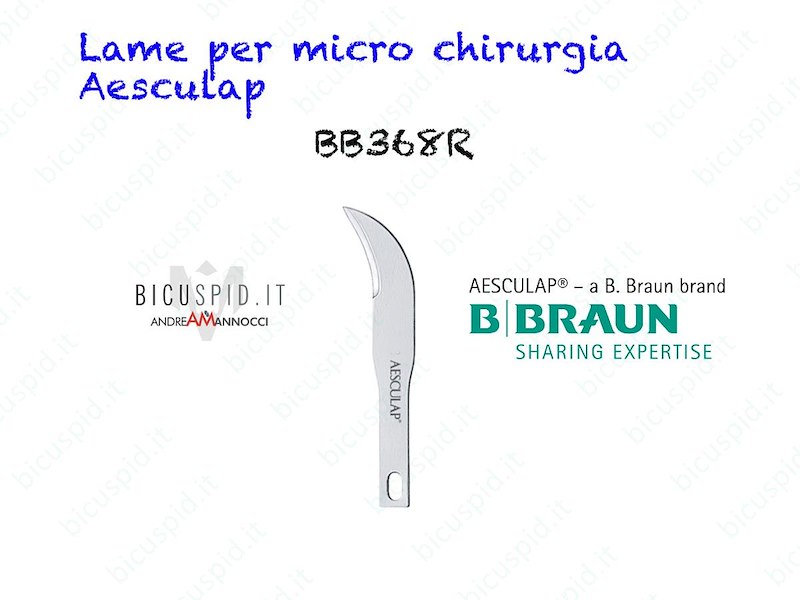 LAME BEAVER MICROCHIRURGIA PER BISTURI - AESCULAP BBRAUN - Codice BB368R - Conf. da 10 lame