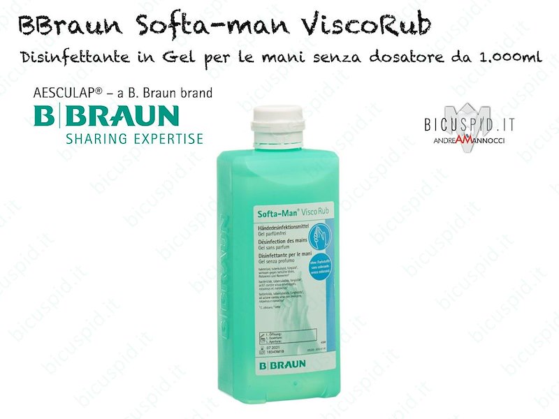 SOFTA® MAN  VISCORUB B Braun Aesculap -  Gel alcolico per l'antisepsi delle mani. FLACONE da 1.000ml - CODICE 19657 
