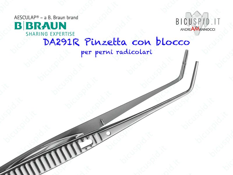 DA291R Pinzetta con blocco per perni radicolari Aesculap
