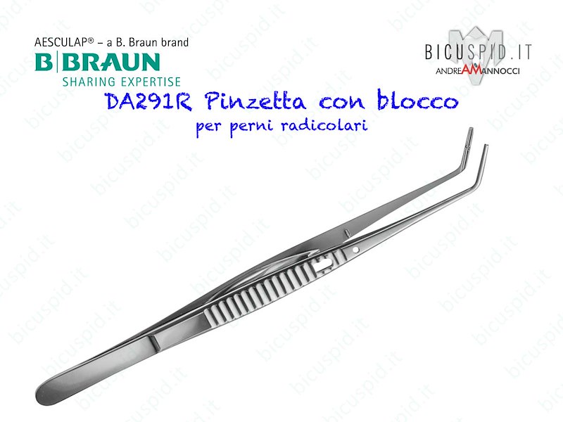 DA291R Pinzetta con blocco per perni radicolari Aesculap