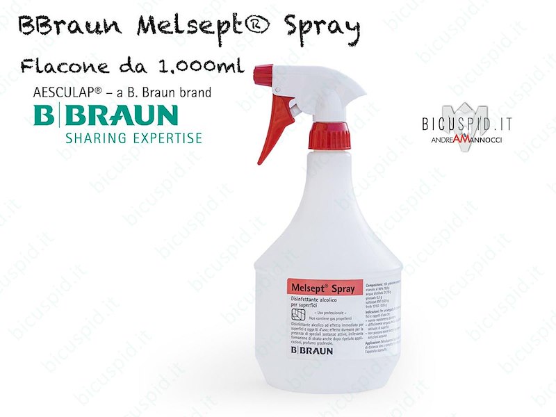 Melsept® spray 1 litro senza erogatore - disinfezione superfici e oggetti d'uso- Soluzione  a base alcolica al 78% (Etanolo)- Codice 18954