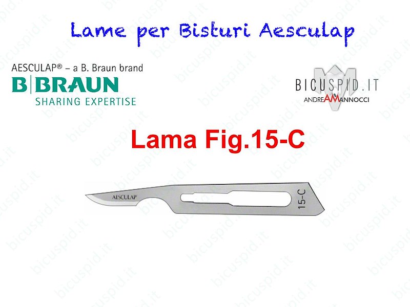 LAME FIG. 15-C per bisturi - Aesculap - Sterili - CONF. DA 100 LAME  - COD. BB515-C