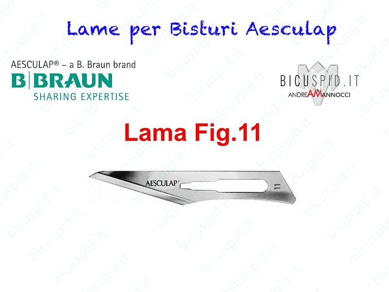 LAME FIG. 11 per bisturi - Aesculap - Sterili - CONF. DA 100 LAME  - COD. BB511