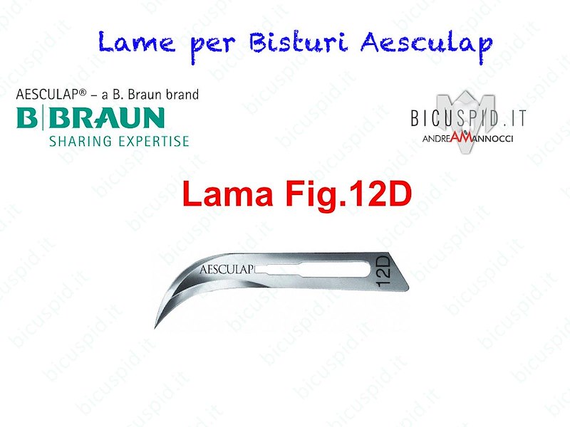 LAME FIG. 12D per bisturi - Aesculap - Sterili - CONF. DA 100 LAME  - COD. BB542
