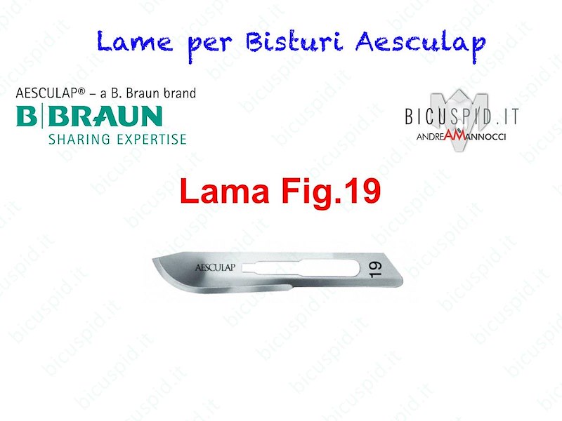 LAME FIG. 19 per bisturi - Aesculap - Sterili - CONF. DA 100 LAME  - COD. BB519