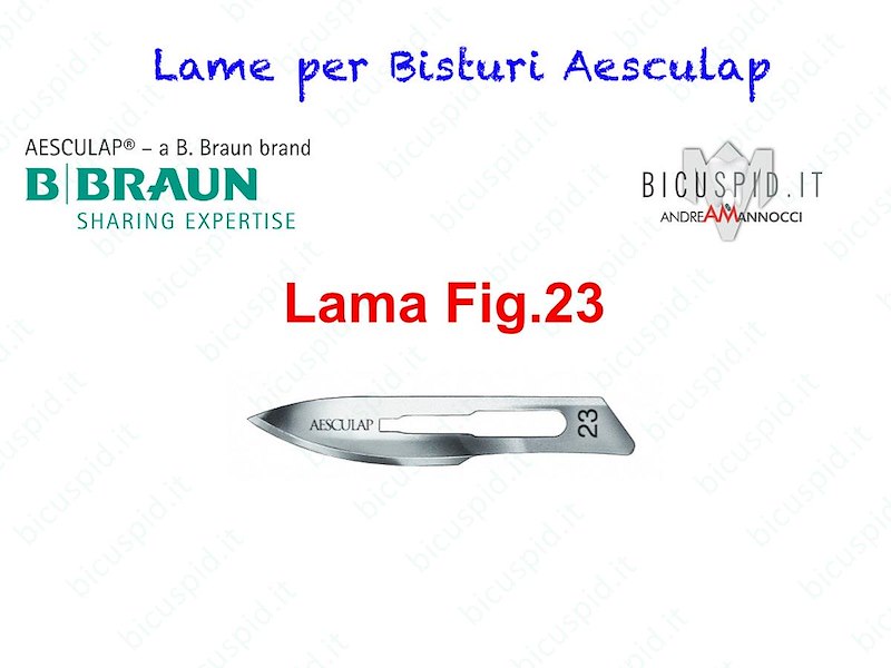 LAME FIG. 23 per bisturi - Aesculap - Sterili - CONF. DA 100 LAME  - COD. BB523