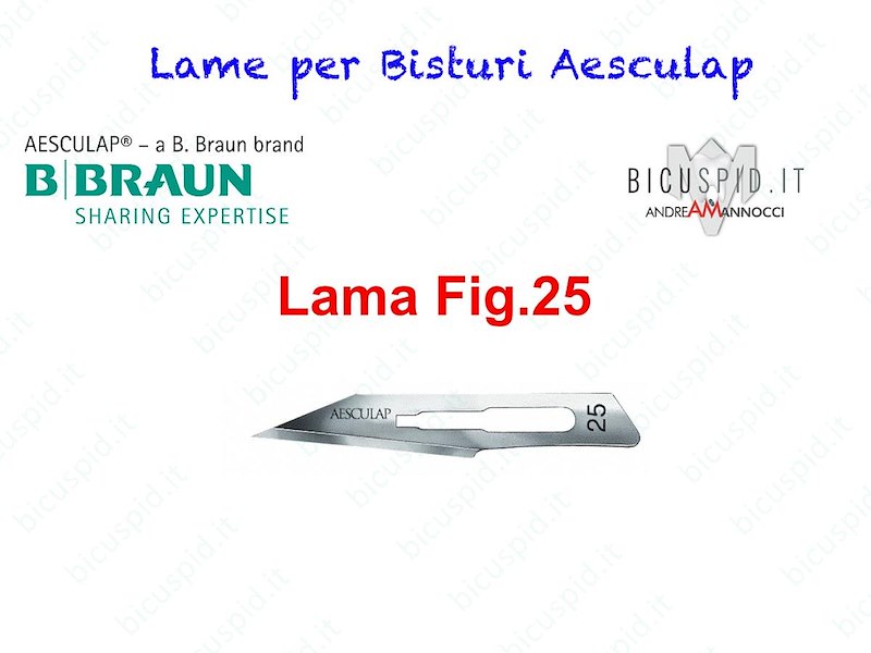 LAME FIG. 25 per bisturi - Aesculap - Sterili - CONF. DA 100 LAME  - COD. BB525