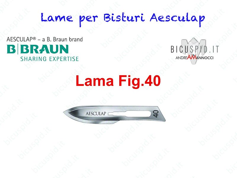 LAME FIG. 40 per bisturi - Aesculap - Sterili - CONF. DA 100 LAME  - COD. BB540