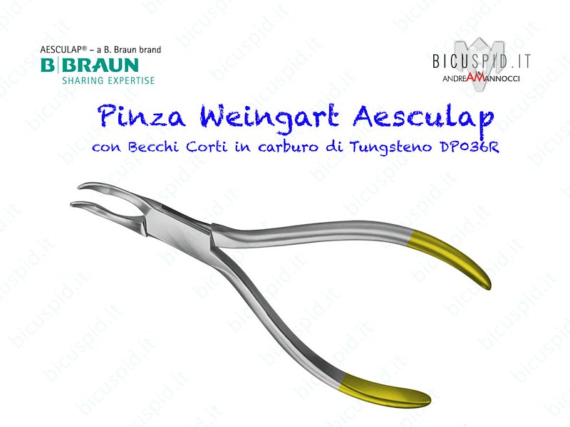 DP036 Pinza Weingart con becchi corti in Carburo di Tungsteno Aesculap 