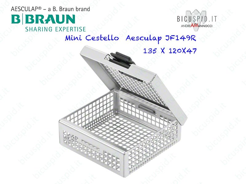 JF149R MINI Cestello Aesculap CON COPERCHIO misure 135X120X47mm