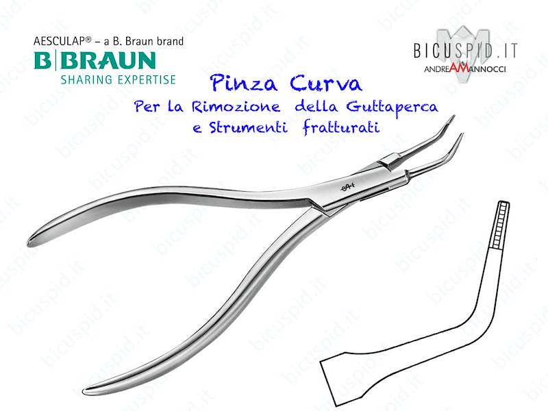 DA297R Pinza Curva per rimozione della Guttaperca o di strumenti fratturati  