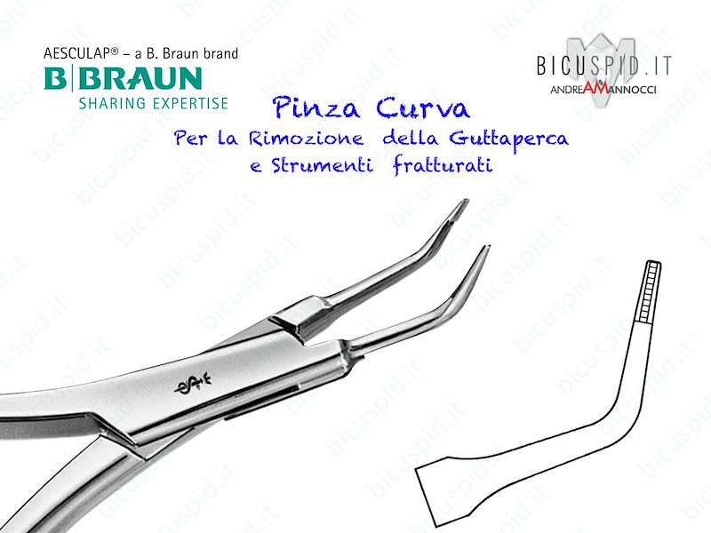 DA297R Pinza Curva per rimozione della Guttaperca o di strumenti fratturati  