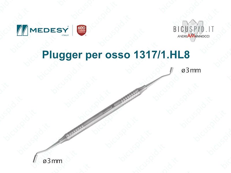 Plugger per osso Medesy diam. 3mm - cod. 1317/1.HL8 - Conf. da 1 Pz