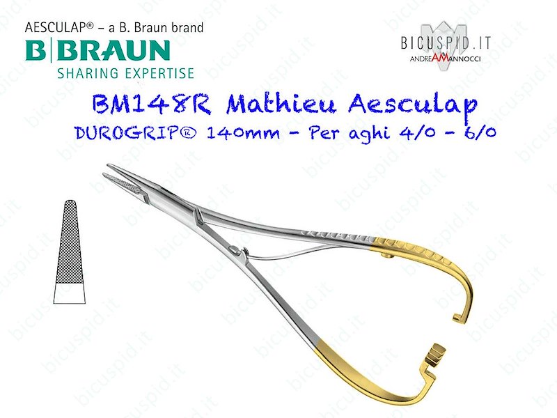 BM148R Mathieu Porta Aghi DUROGRIP®, PUNTE SOTTILI, Lunghezza 140mm con inserti in Carburo di Tungsteno
