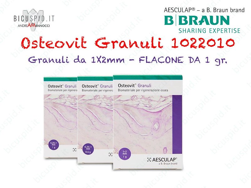 OSTEOVIT GRANULI - 1X2mm - FLACONE DA 1,0 gr. - COD. 1022010 - Biomateriale di origine bovina per rigenerazione ossea