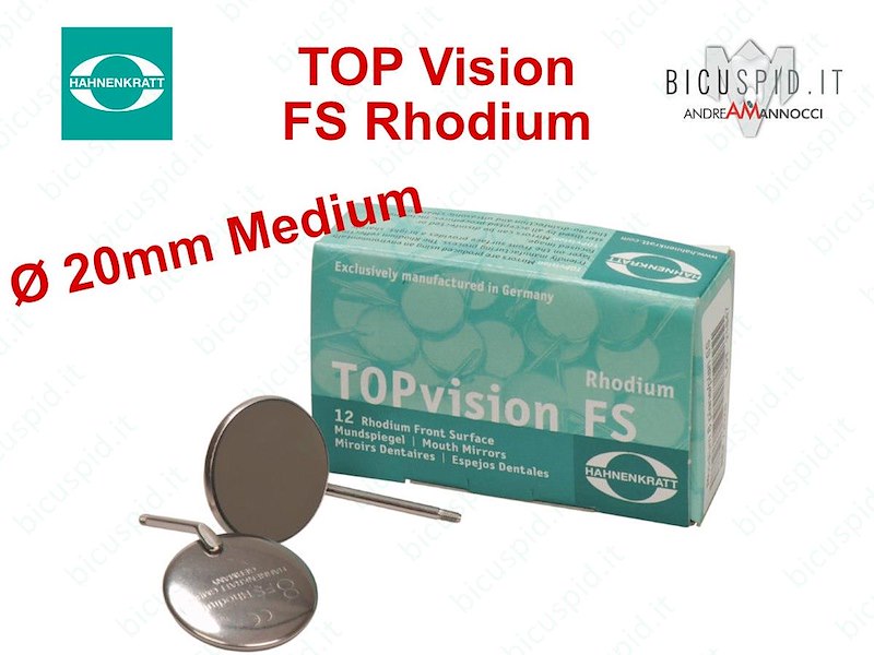 Specchietto MEDIUM Ø 20mm Rodiato TOPVision FS Rhodium - HAHNENKRATT Conf. da 12 specchietti - Cod. 721X3