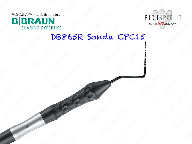DB865R Sonda Parodontale Aesculap, MARCATURE 1-1-1-1-1-1-mm  CPC15 15, serie Ergoprobe