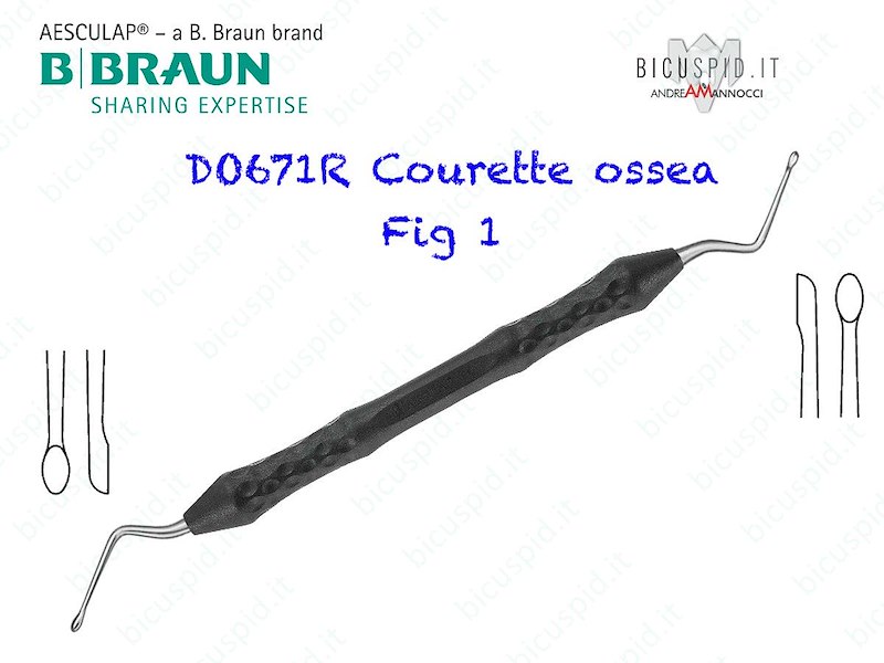 DO671R CURETTE TAGLIENTE DOPPIA HEMINGWAY ERGONOMICA #1 170MM  - CONF. DA  1 PZ.