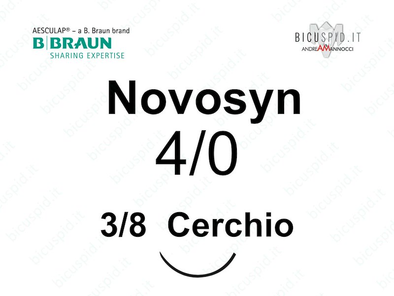 Novosyn  4/0 - 3/8 di Cerchio -  Suture Chirurgiche intrecciate  Assorbibili in PGLA