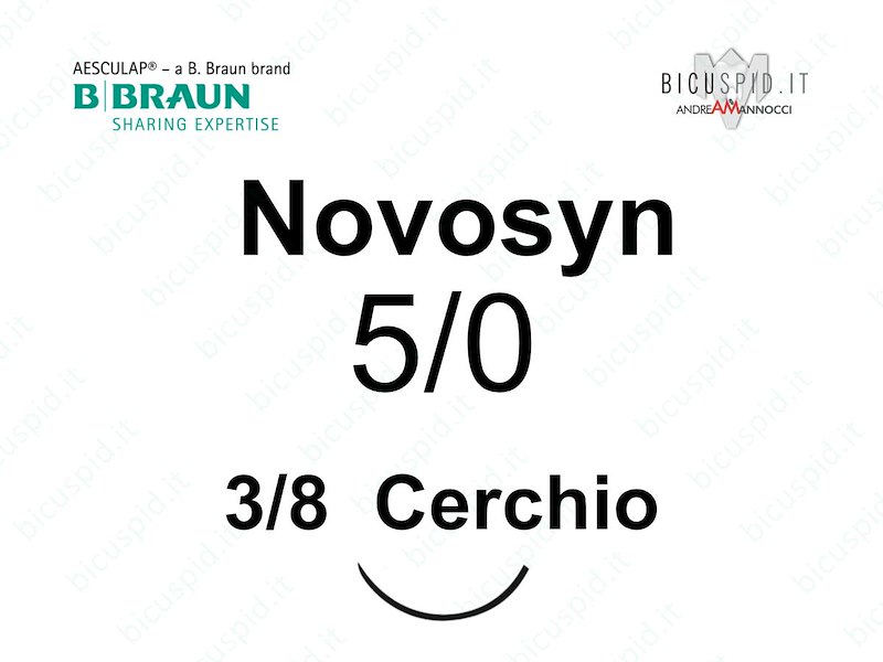 Novosyn  5/0 - 3/8 di Cerchio -  Suture Chirurgiche intrecciate  Assorbibili in PGLA