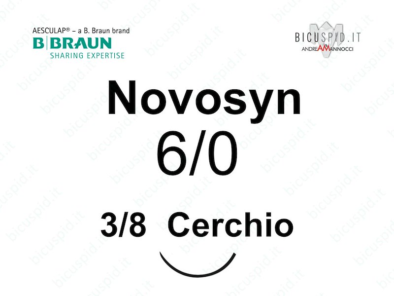 Novosyn  6/0 - 3/8 di Cerchio -  Suture Chirurgiche intrecciate  Assorbibili in PGLA