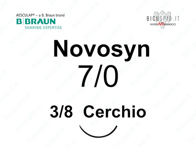 C0068684   Novosyn  7/0 - 3/8 di Cerchio -  DSMP11 - Dorso tagliente con Micro Punta di Precisione, Viola, 36 Suture, 45 cm -  Suture Chirurgiche intrecciate  Assorbibili in PGLA 