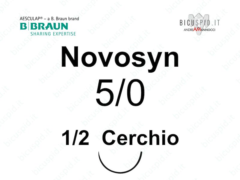 Novosyn 5/0 - 1/2 Cerchio - Suture Chirurgiche Intrecciate  Assorbibili in PGLA