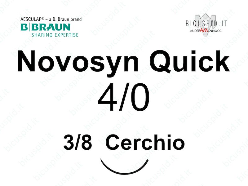 Novosyn Quick 4/0 - 3/8 di Cerchio - Suture Chirurgiche Intrecciate in PGLA a Rapido Assorbimento
