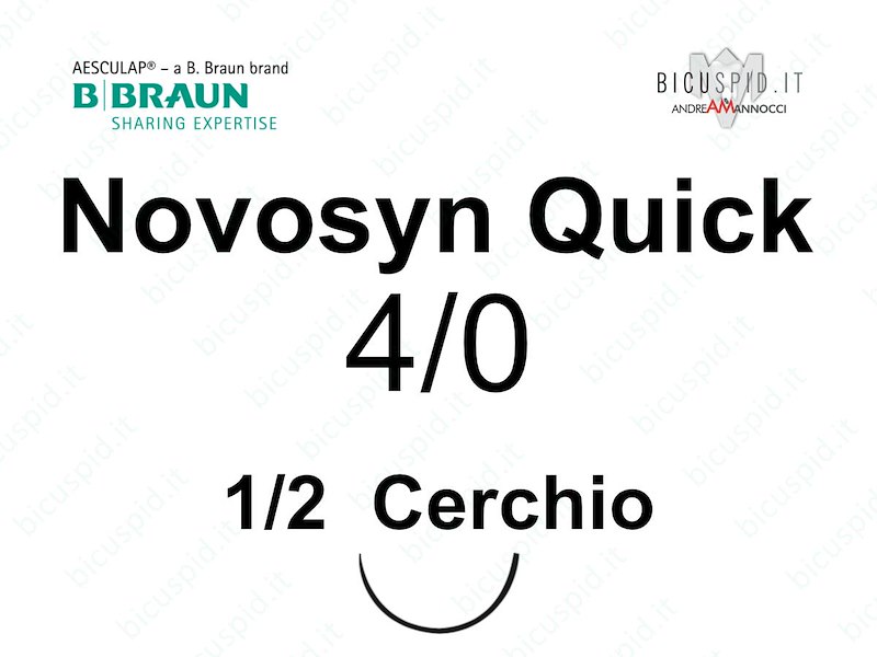Novosyn Quick 4/0 - 1/2  Cerchio - Suture Chirurgiche Intrecciate in PGLA a Rapido Assorbimento