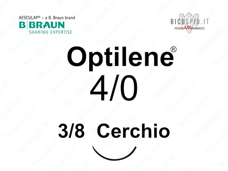 Optilene 4/0 - 3/8 di Cerchio - Suture chirurgiche Monofilamento non Assorbibile in Polipropilene e Polietilene
