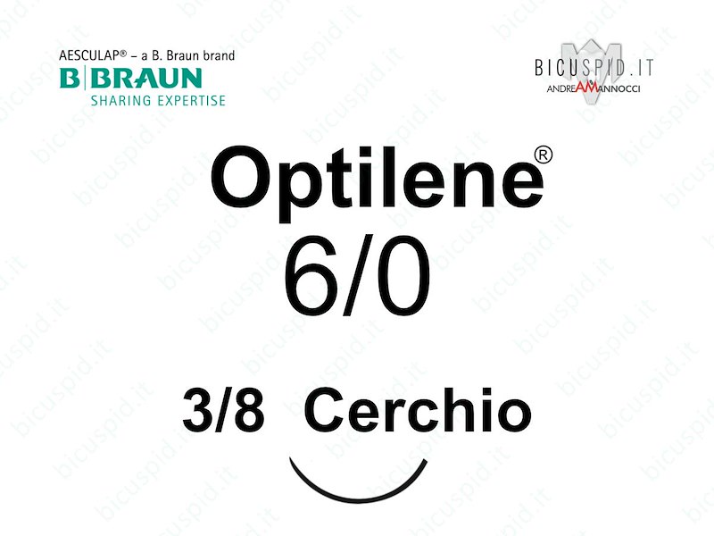 Optilene 6/0 - 3/8 di Cerchio - Suture chirurgiche Monofilamento non Assorbibile in Polipropilene e Polietilene