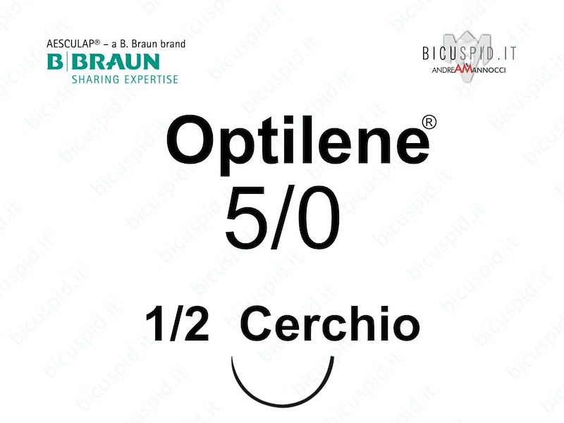 Optilene 5/0 - 1/2 Cerchio - Suture Chirurgiche Monofilamento in Polipropilene e Polietilene