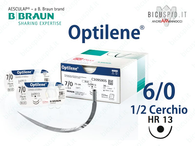 Optilene 6/0 - 1/2 Cerchio - Suture Chirurgiche Monofilamento in Polipropilene e Polietilene
