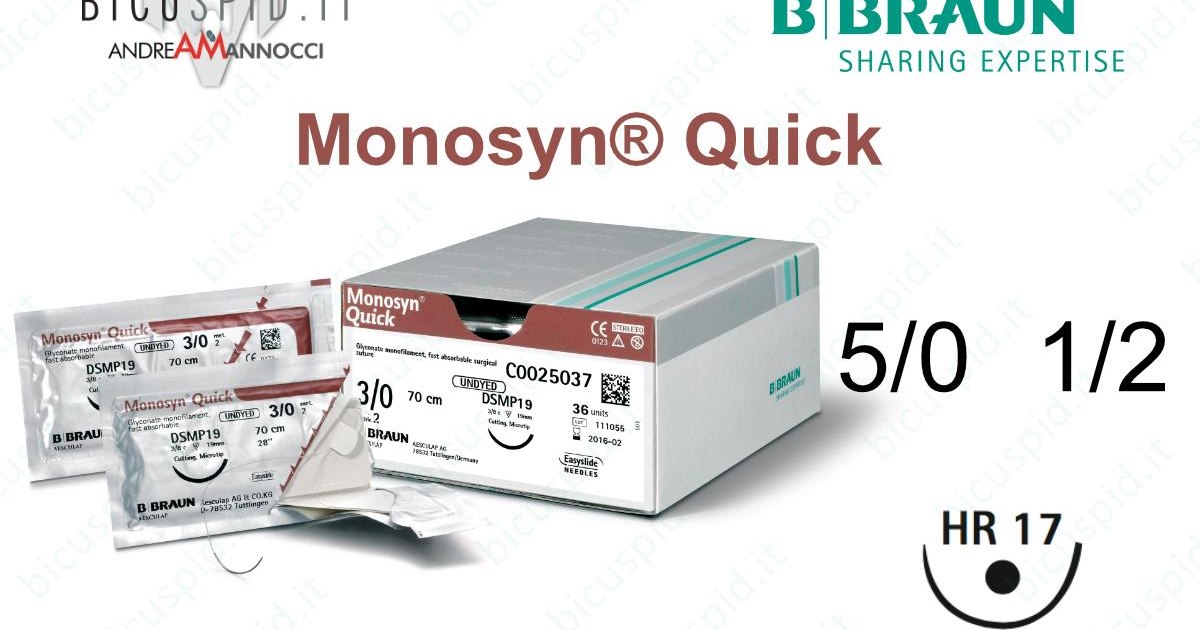 C0025051 Monosyn Quick 5/0 - 1/2 Cerchio HR17 - Cilindrico NON ...