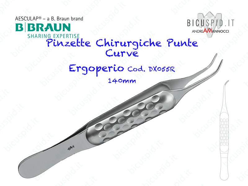 DX055R Pinzette per Chirurgia Anatomiche serie Ergoplant punte curve